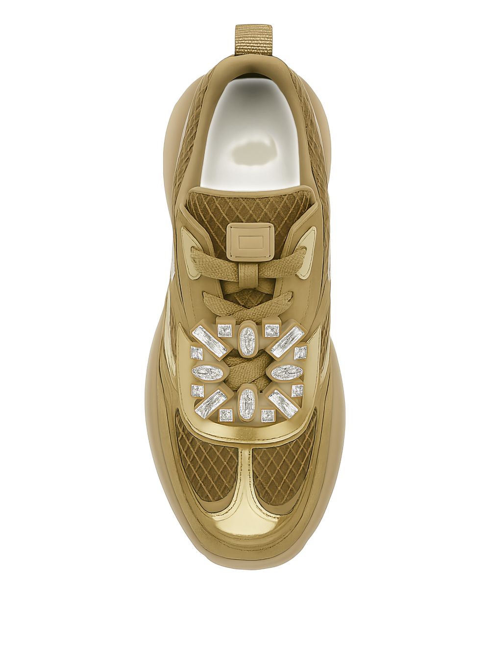 Roger Vivier Flat shoes Khaki Gold Suede