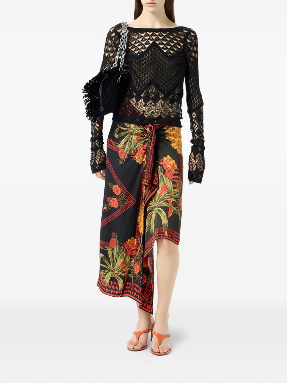 Blumarine Skirts Black /orange