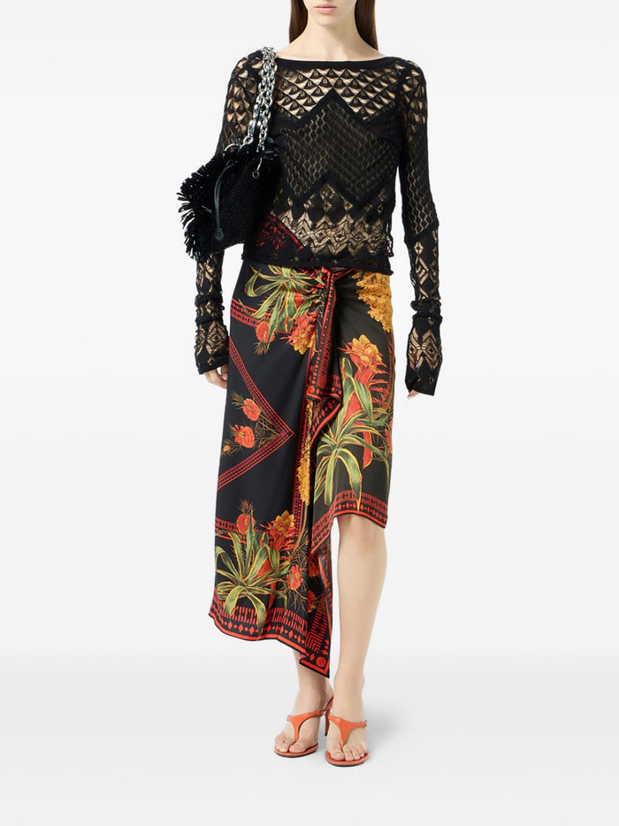 Blumarine Skirts Black /orange