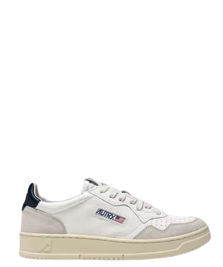 Autry Flat Shoes White / Navy Leather Suede