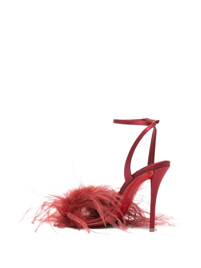 LOUBOUTIN Sandals Red Feathers