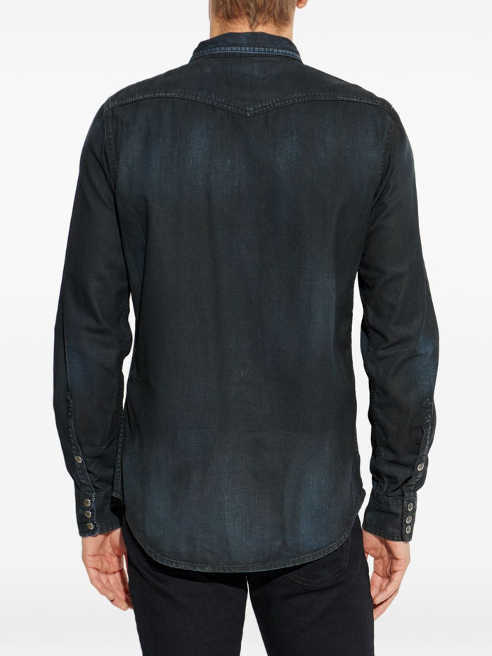 Diesel Shirts Dark Indigo Black Cotton