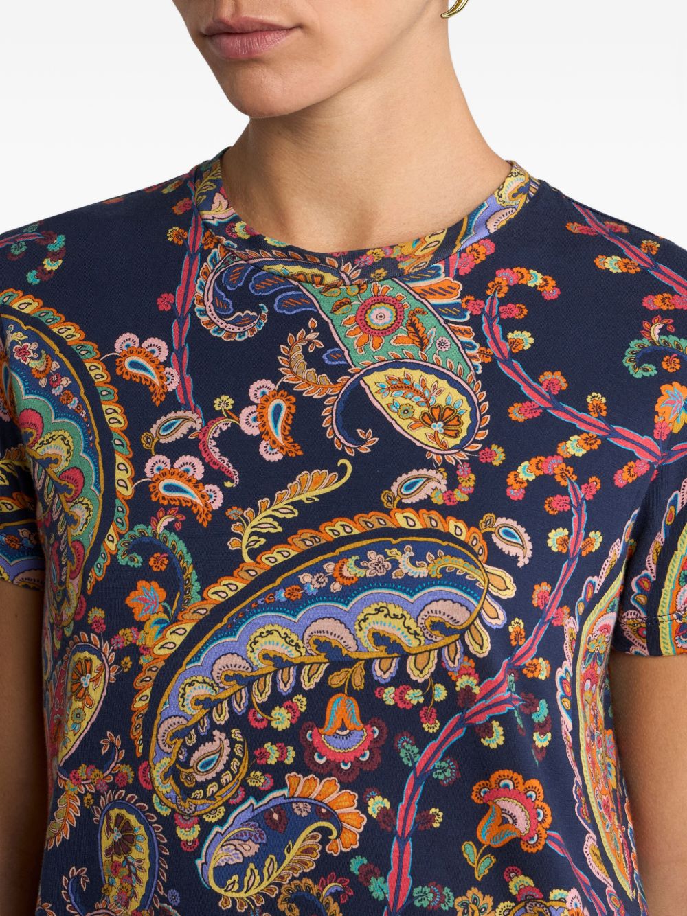 Etro T-Shirts And Polos Navy Blue Multicolor
