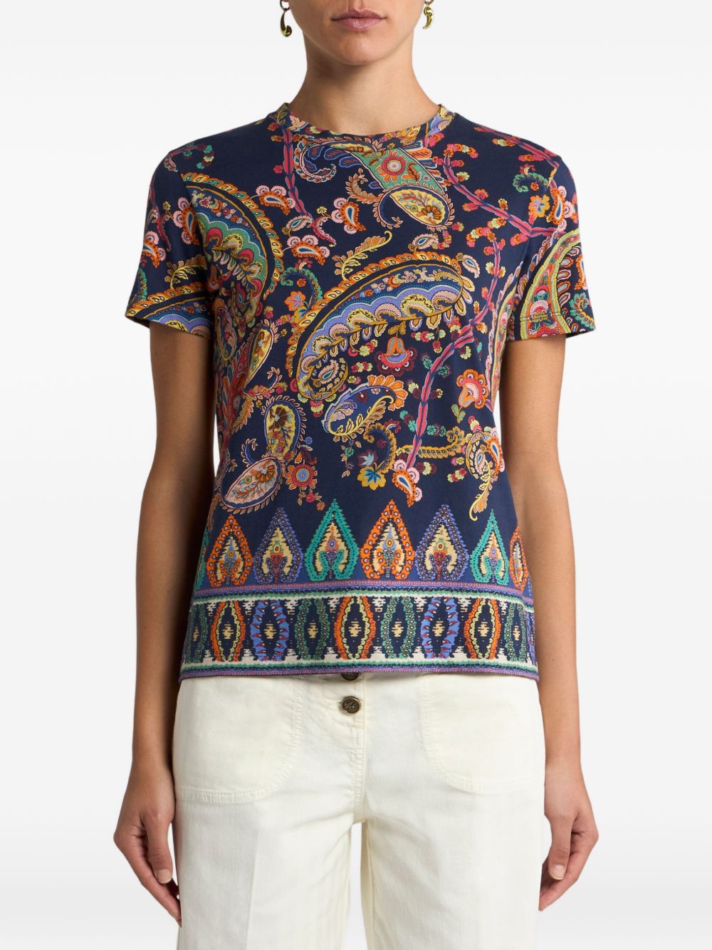 Etro T-Shirts And Polos Navy Blue Multicolor