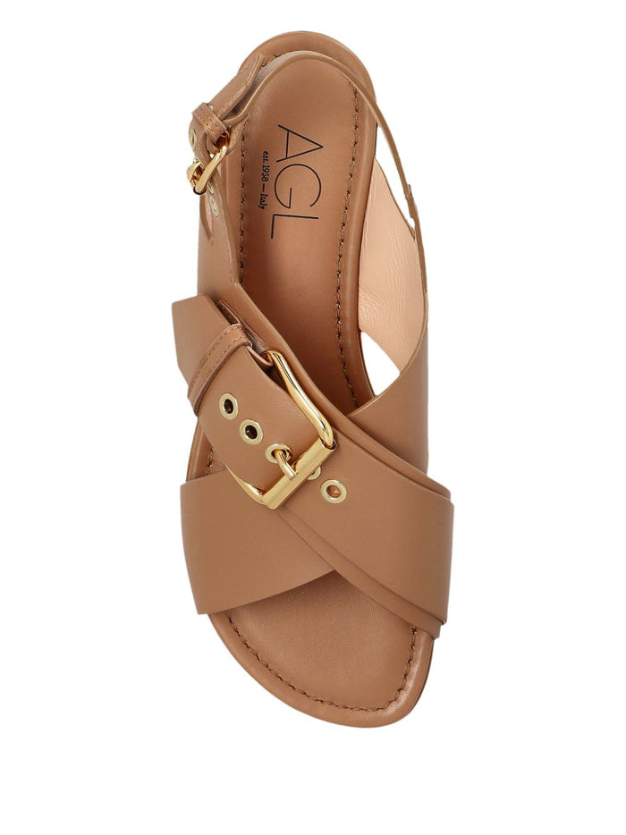 AGL Flat shoes Cocoa Leather