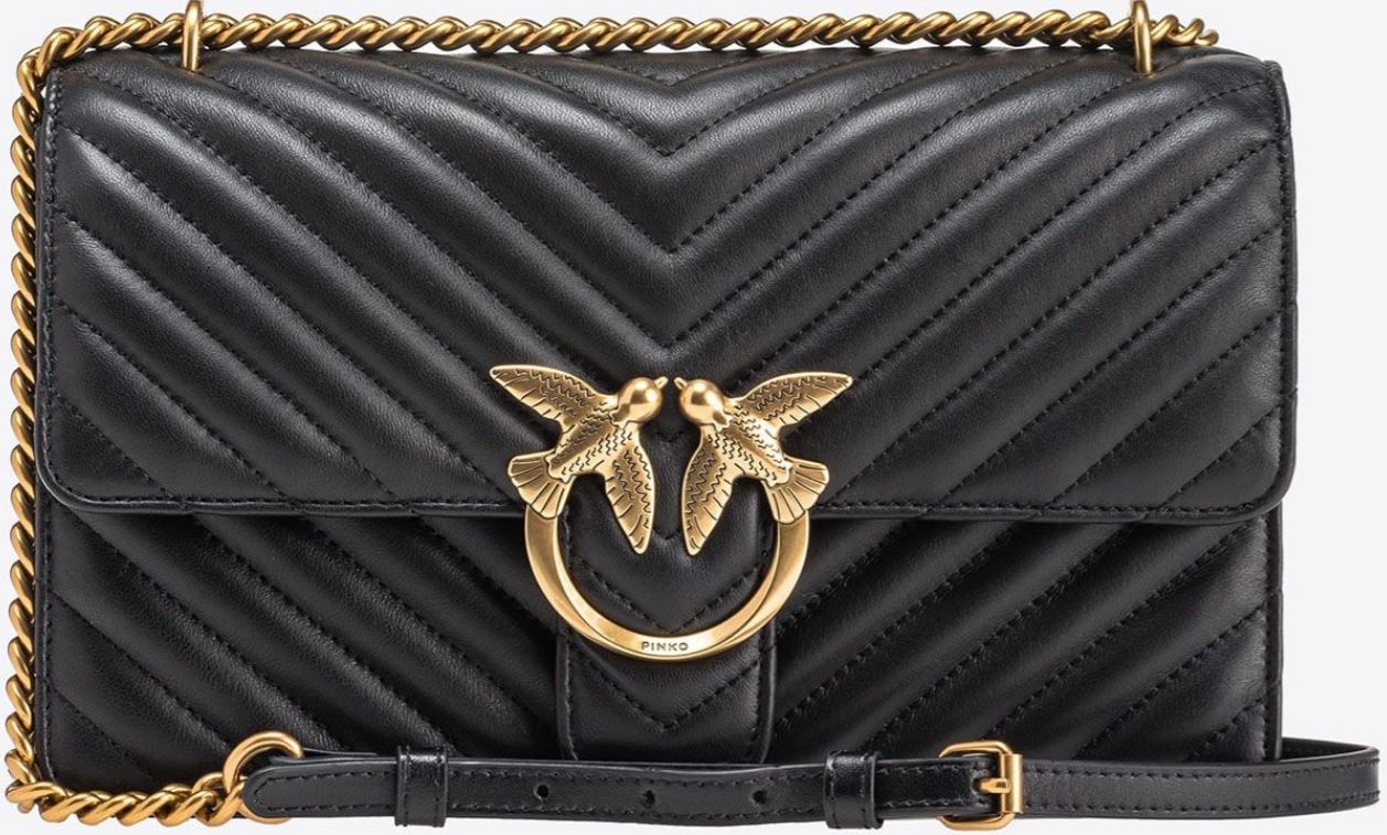 Pinko Bags Nero Oro Lea
