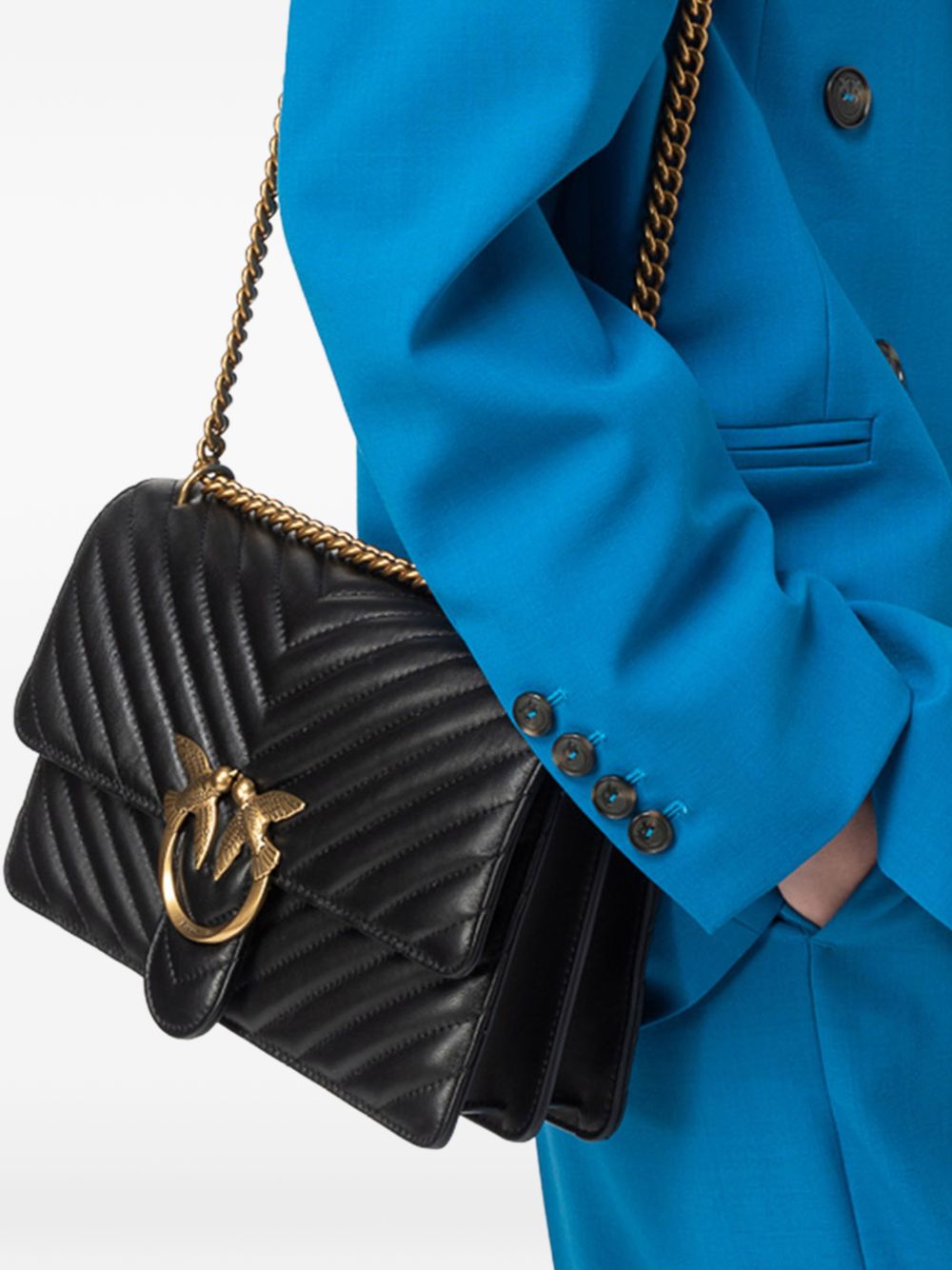 Pinko Bags Nero Oro Lea