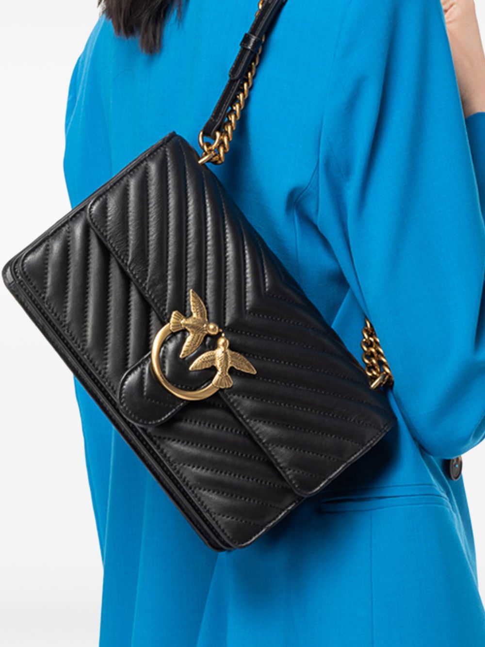 Pinko Bags Nero Oro Lea