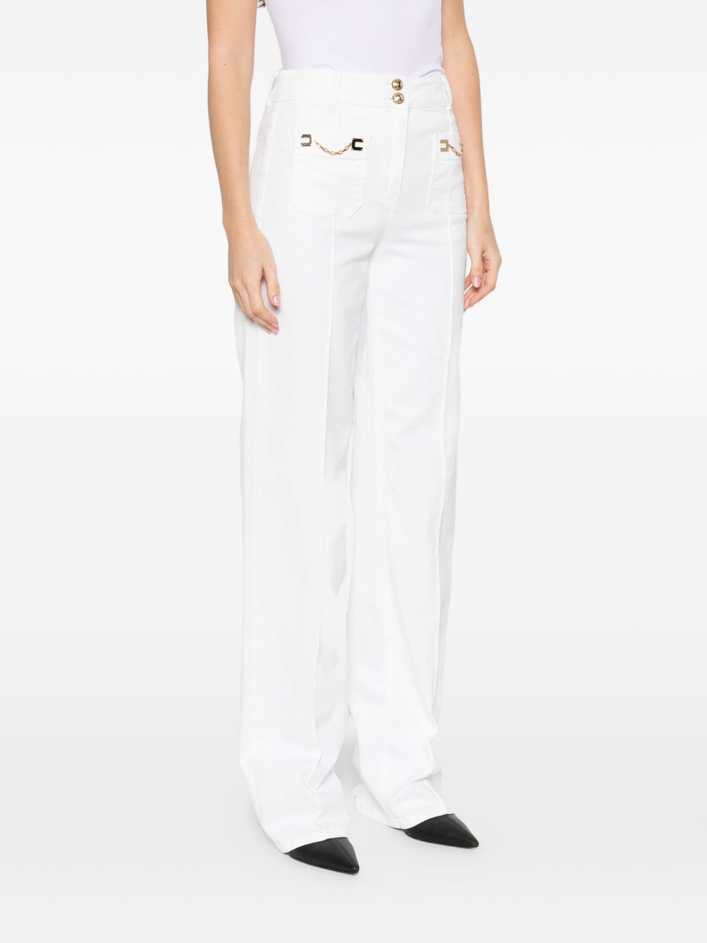 Elisabetta Franchi Trousers Ivory Coea