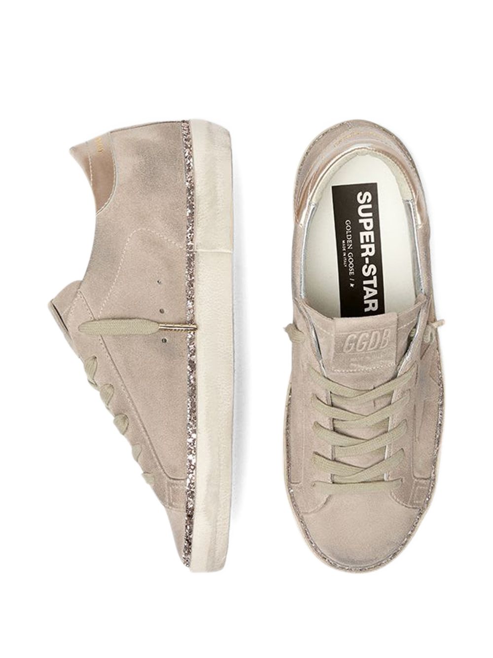 Golden Goose Flat Shoes Taupe Suede Upper
