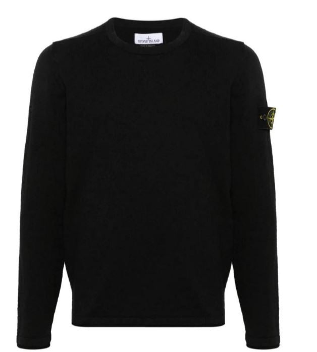 Stone Island Sweaters Black Cotton Polyamide