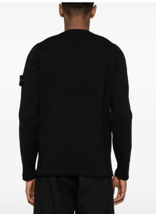 Stone Island Sweaters Black Cotton Polyamide