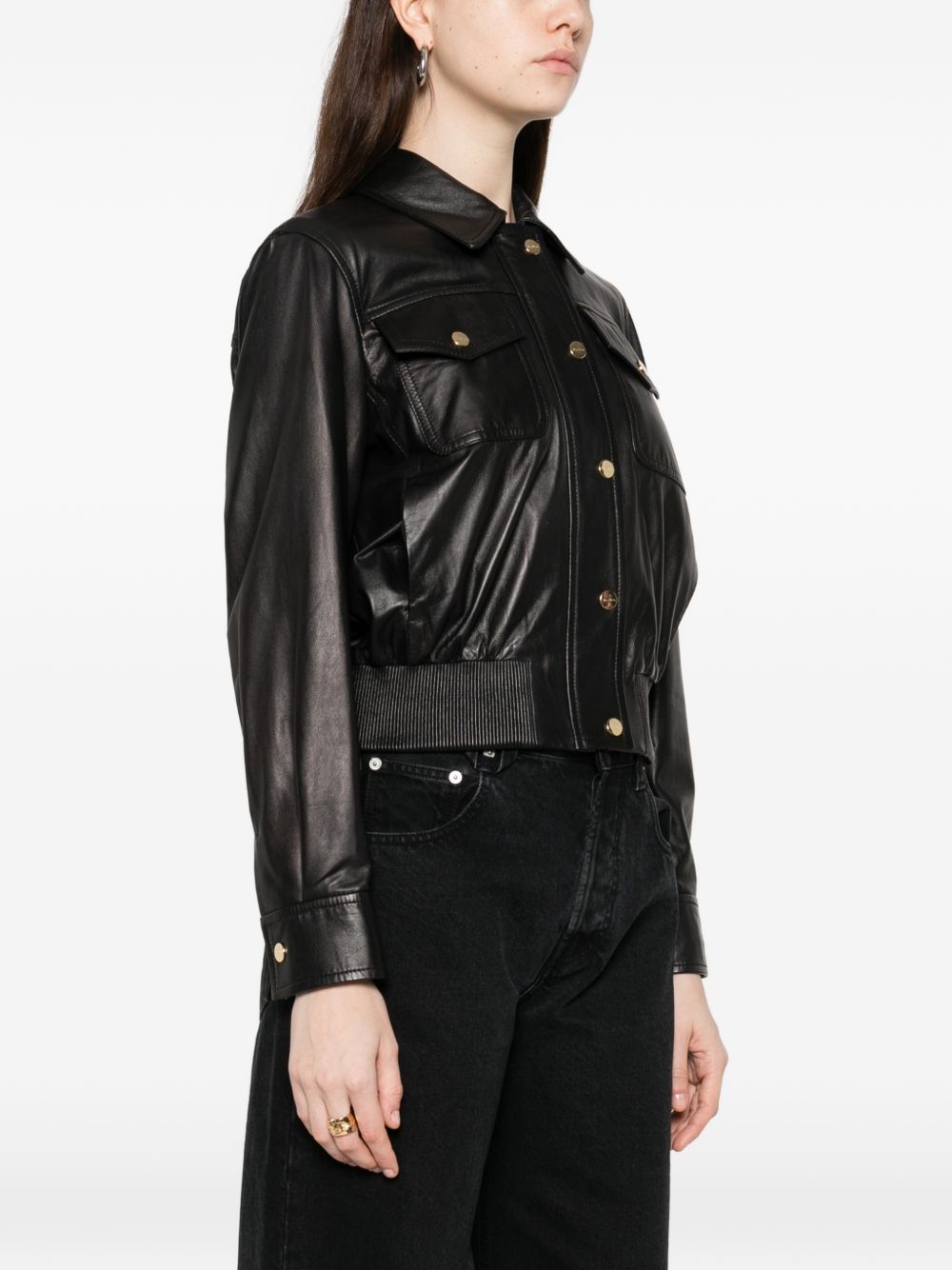 Max Mara Studio Jackets Black Leather