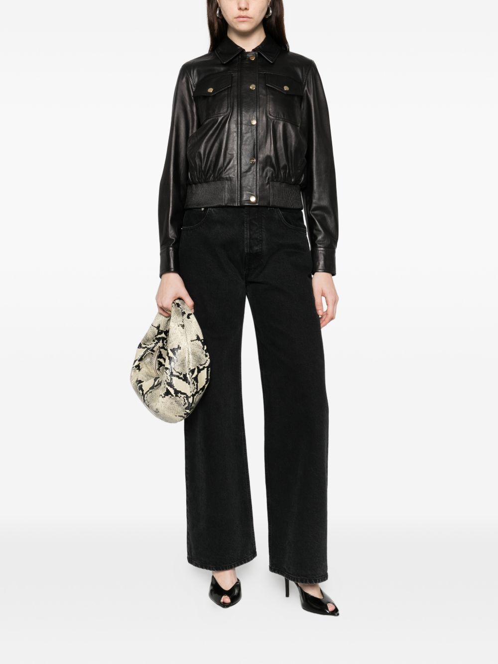 Max Mara Studio Jackets Black Leather