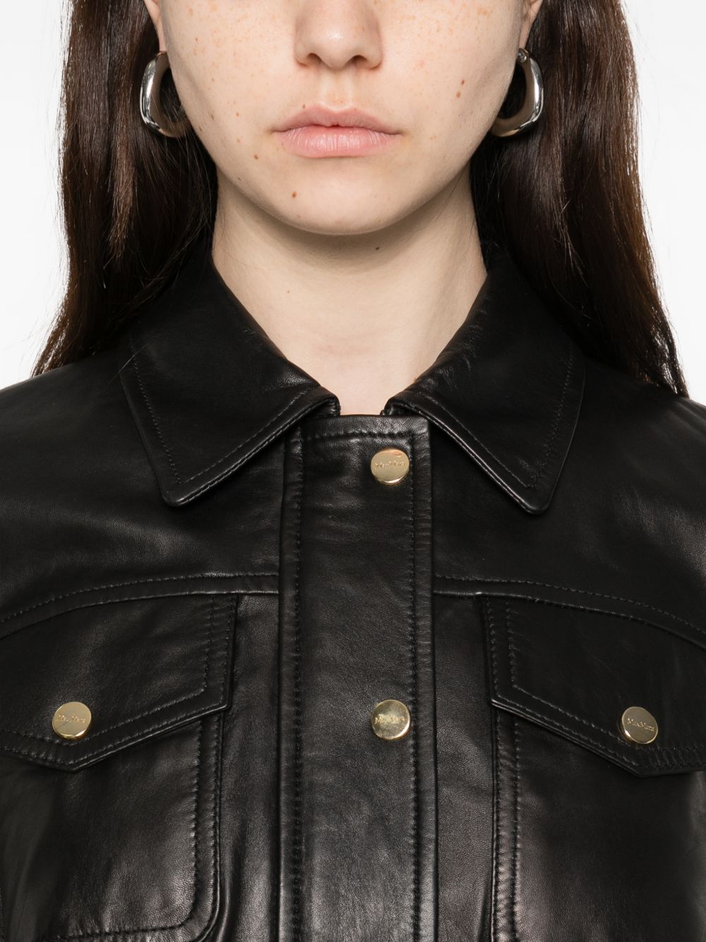 Max Mara Studio Jackets Black Leather