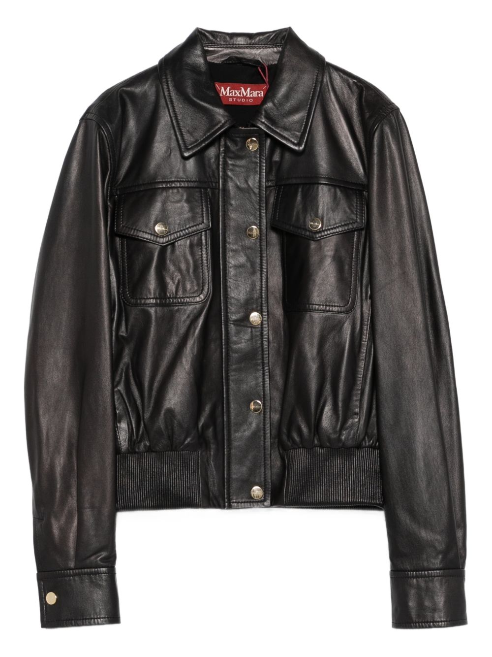 Max Mara Studio Jackets Black Leather