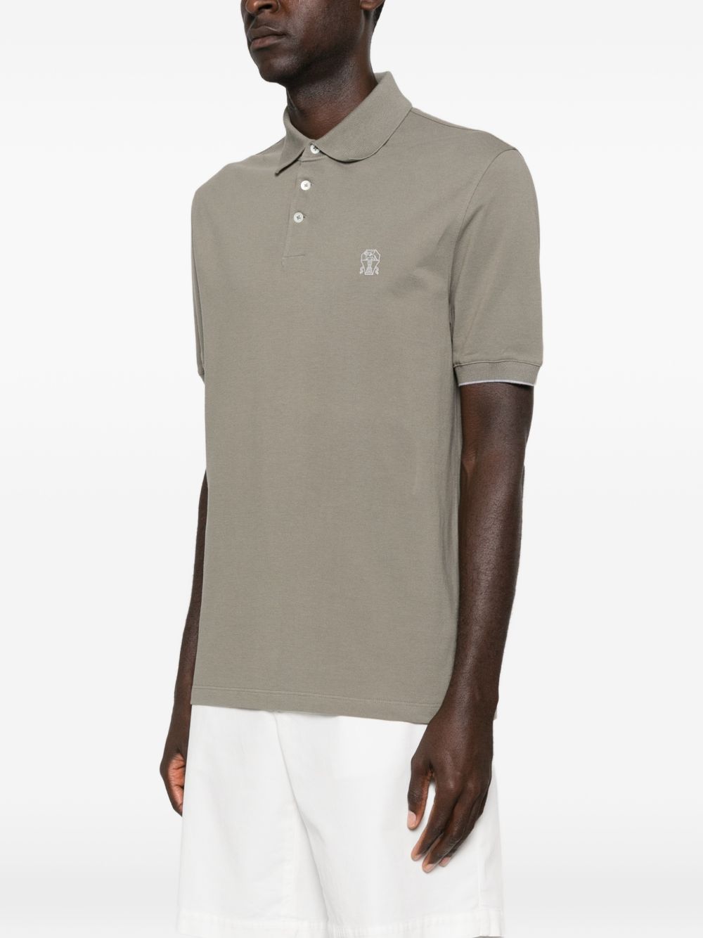 Brunello Cucinelli T-shirts and Polos New Kaki+grigio