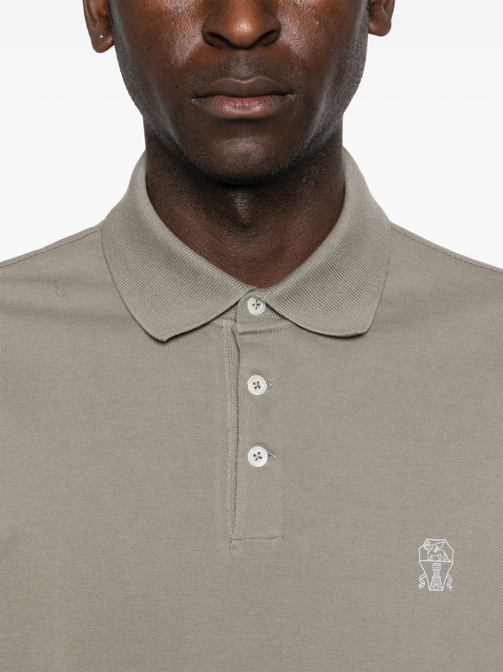 Brunello Cucinelli T-shirts and Polos New Kaki+grigio