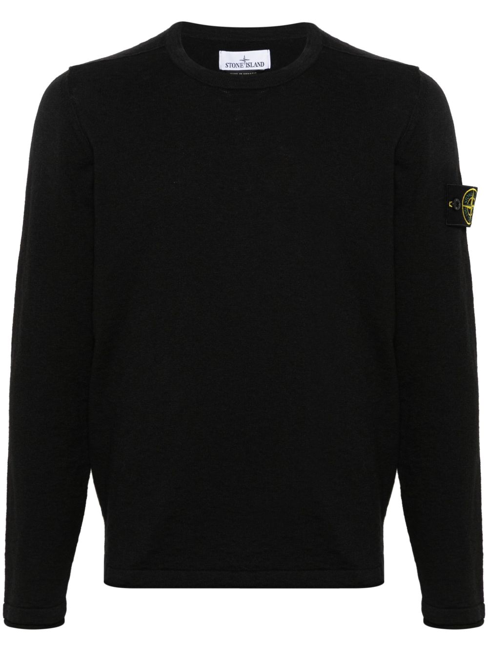 Stone Island Sweaters Black Cotton Polyamide