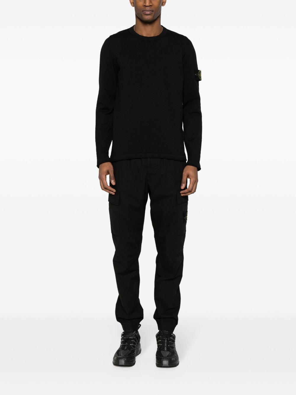 Stone Island Sweaters Black Cotton Polyamide