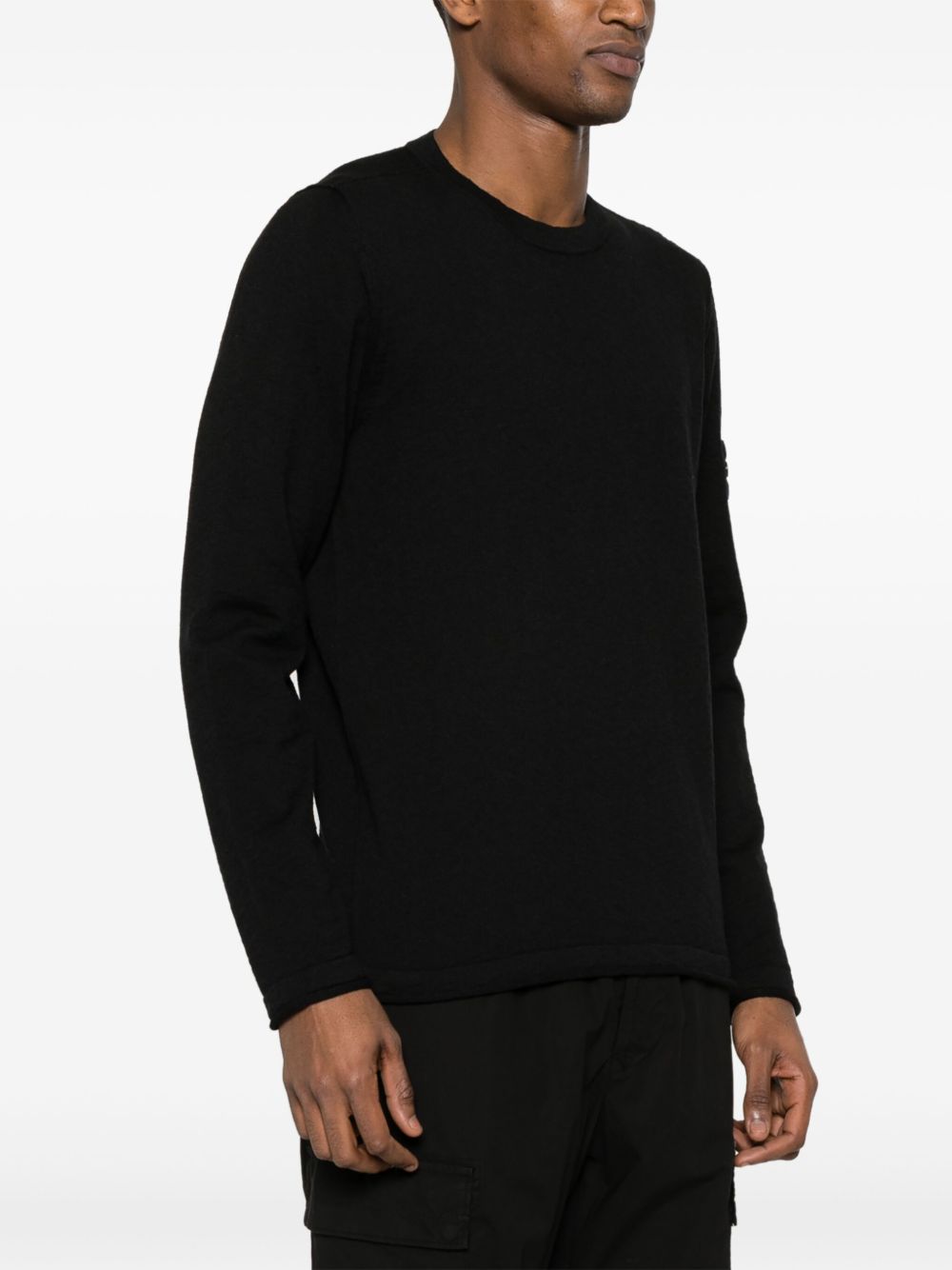 Stone Island Sweaters Black Cotton Polyamide
