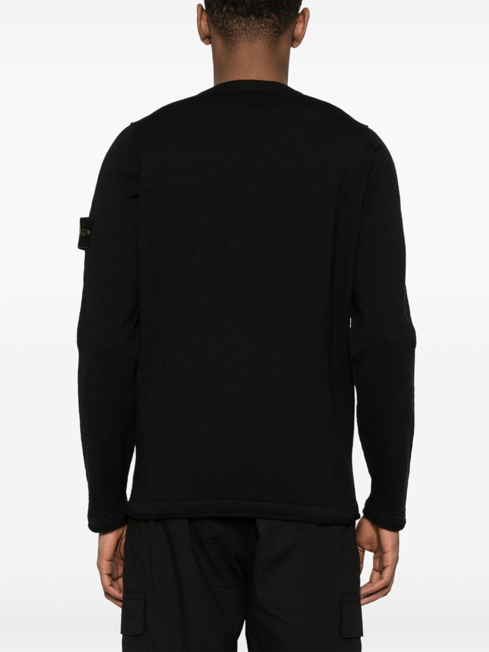 Stone Island Sweaters Black Cotton Polyamide