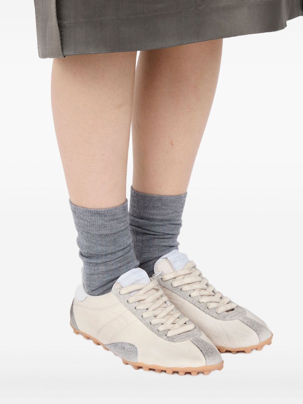 MM6 Maison Margiela Flat shoes Off-white Leather