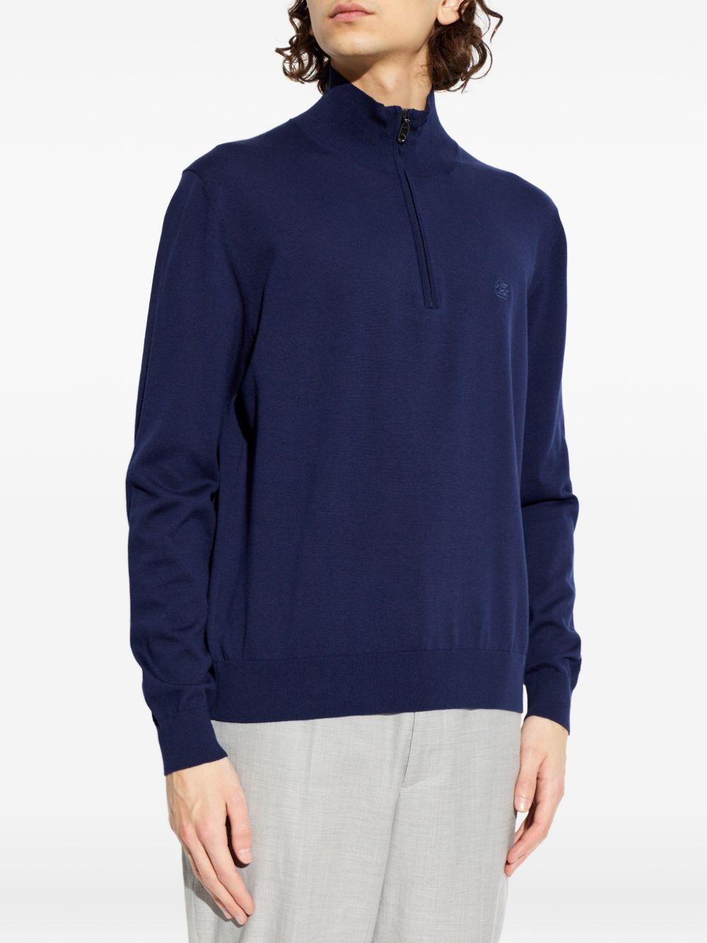 Etro Sweaters Navy Blue