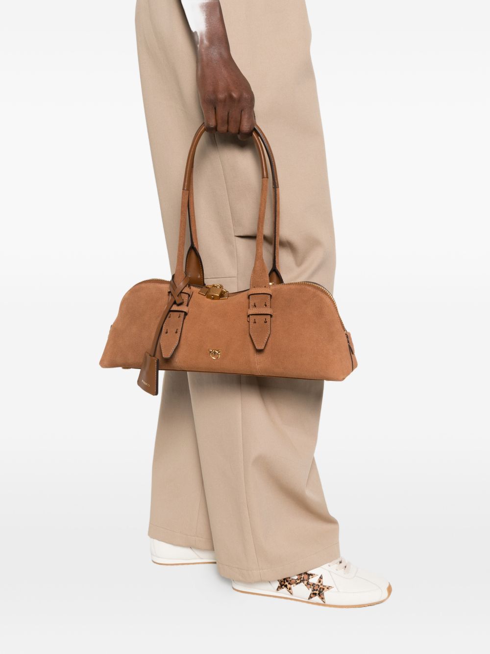 Pinko Bags Marrone/leone/oro Suede