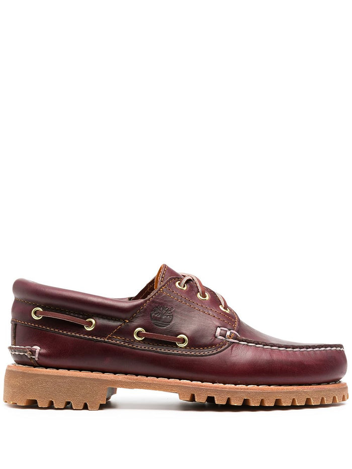 Timberland Flat Shoes Purple Leather