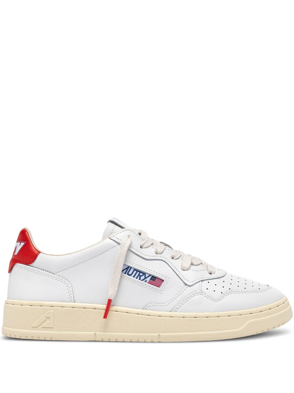 AUTRY Flat shoes White / Red Leather Upper