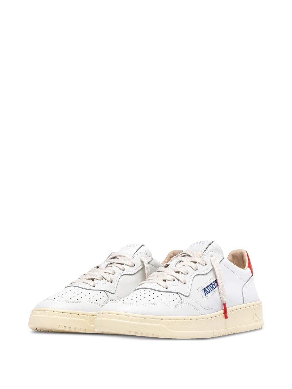 AUTRY Flat shoes White / Red Leather Upper