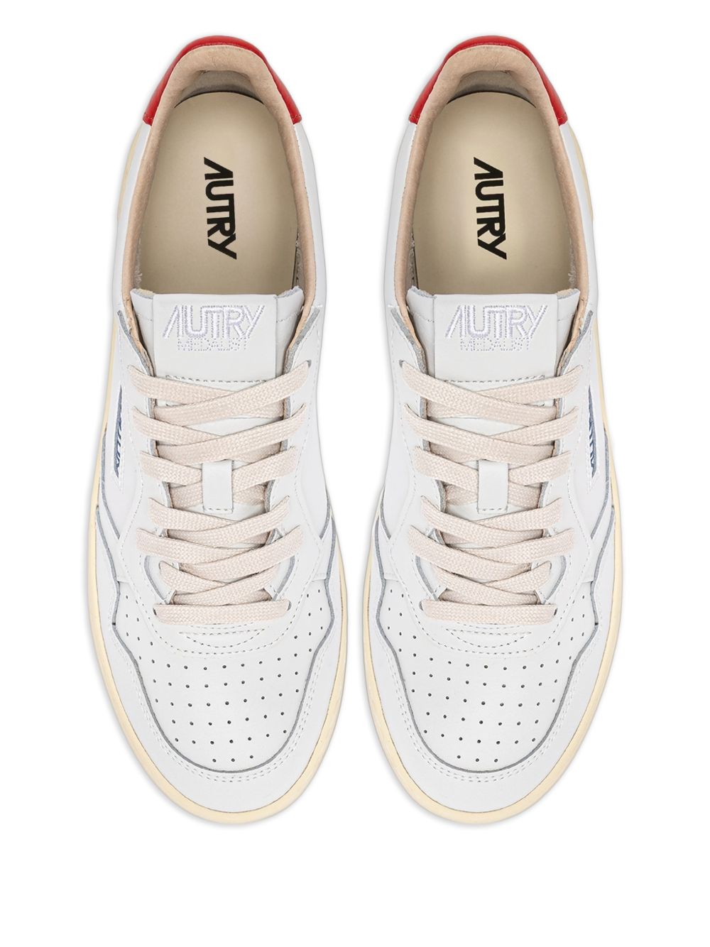 AUTRY Flat shoes White / Red Leather Upper