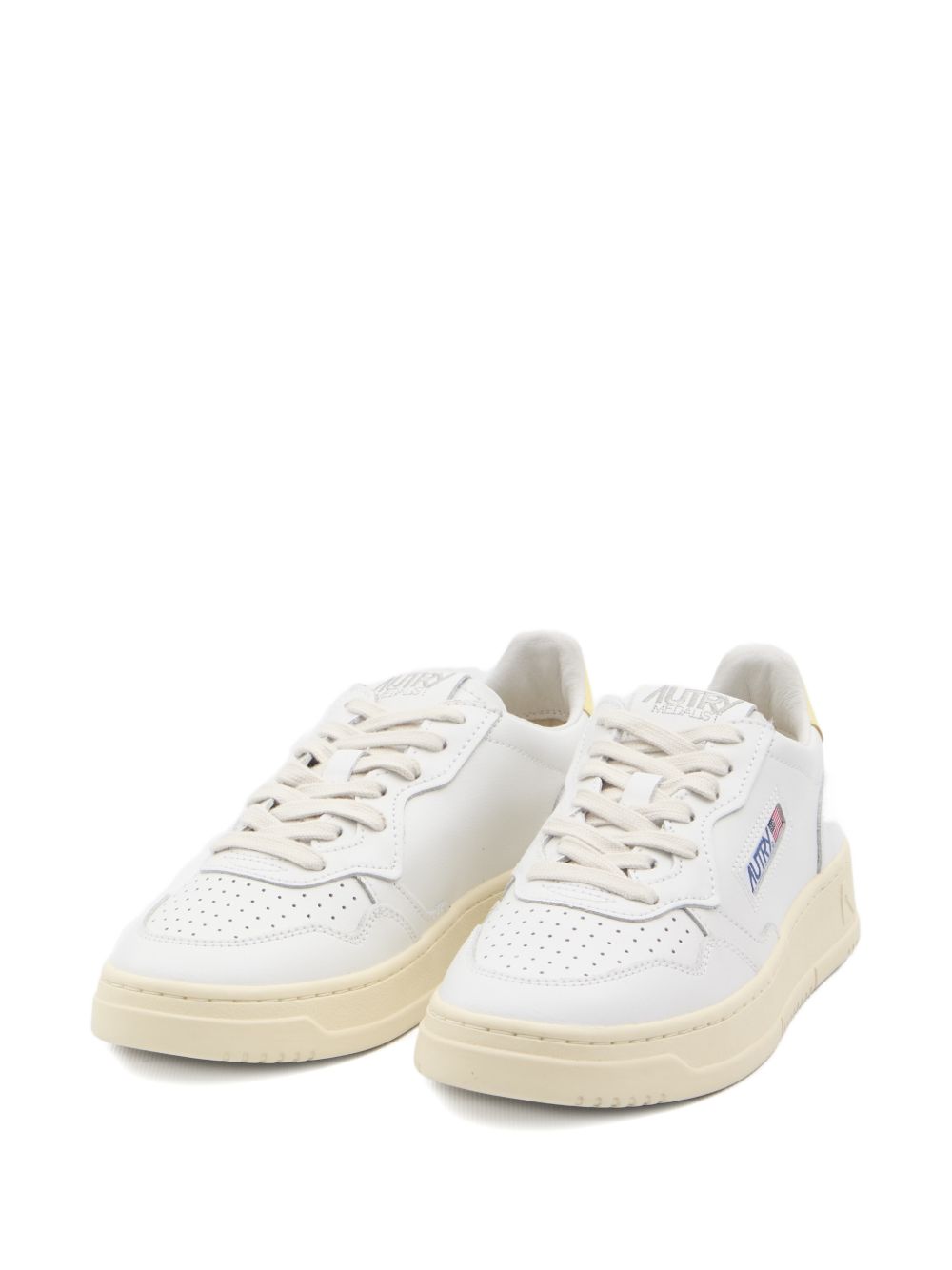 AUTRY Flat shoes White / Yellow Fab Oth Mat