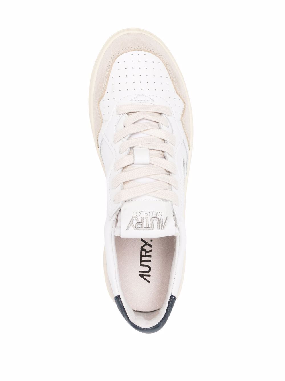 Autry Flat Shoes White / Navy Leather Suede