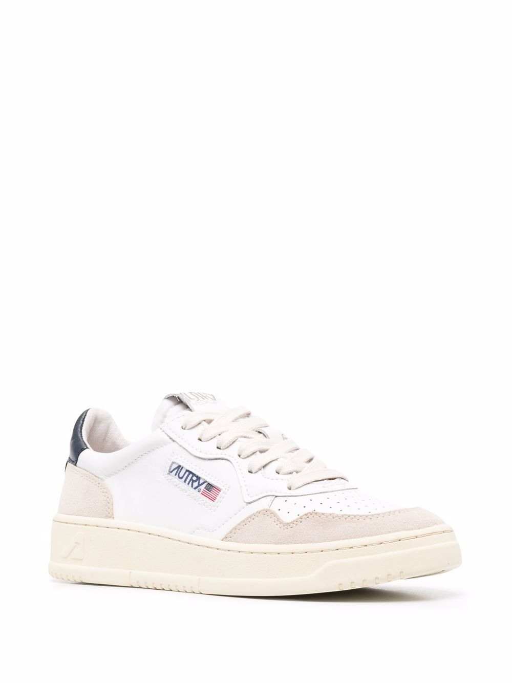 Autry Flat Shoes White / Navy Leather Suede