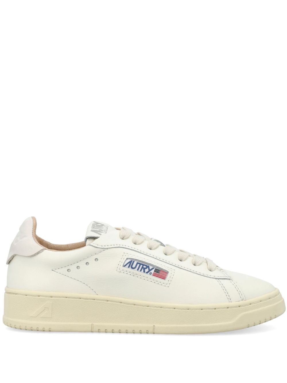 Autry Flat Shoes White Lea Rub Sole