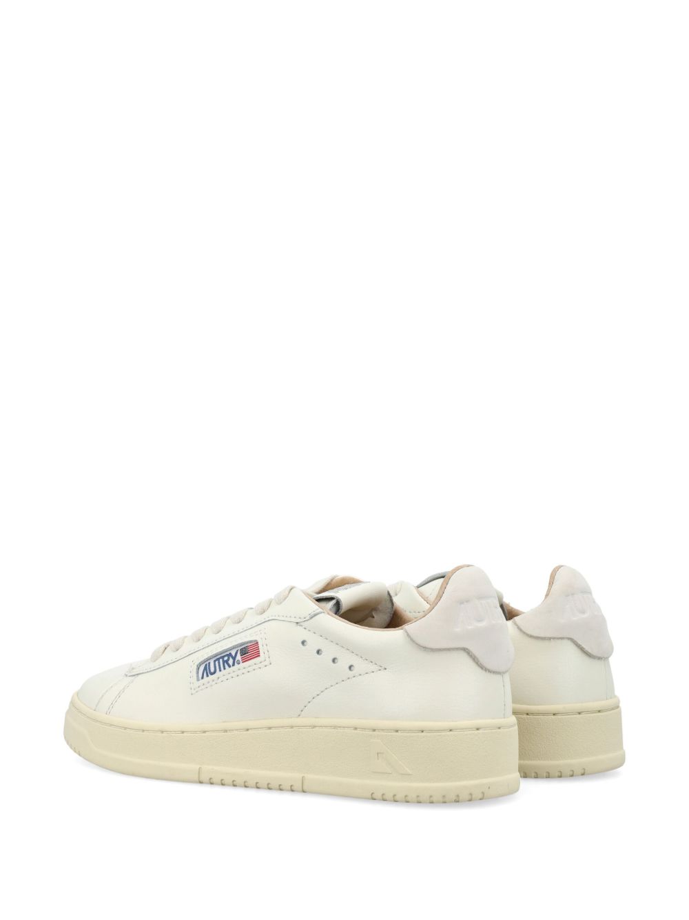 Autry Flat Shoes White Lea Rub Sole
