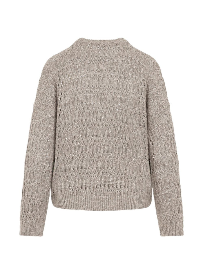 Brunello Cucinelli Sweaters Fango Lino Nylon