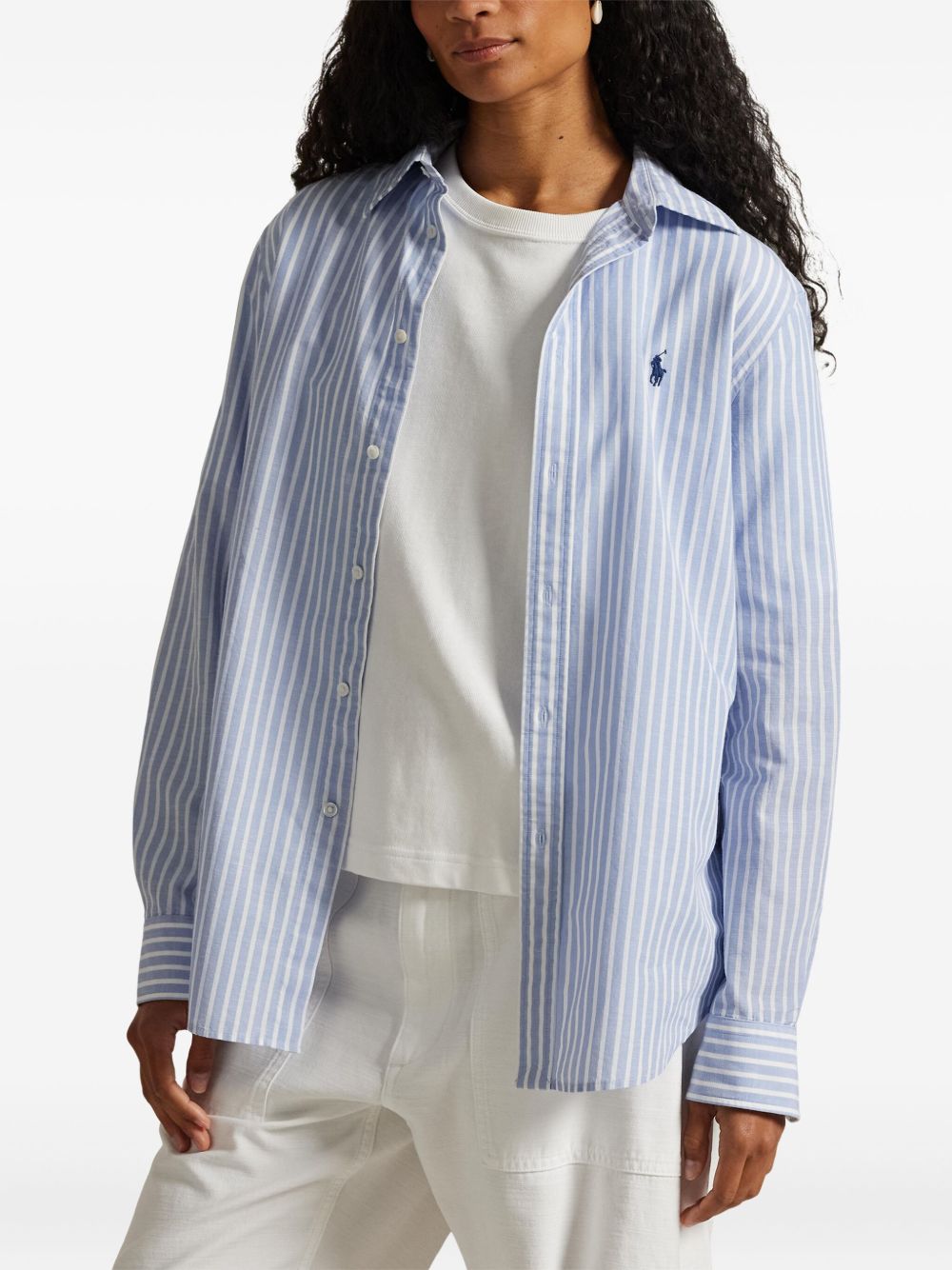 Ralph Lauren Shirts Blue Cotton Linen
