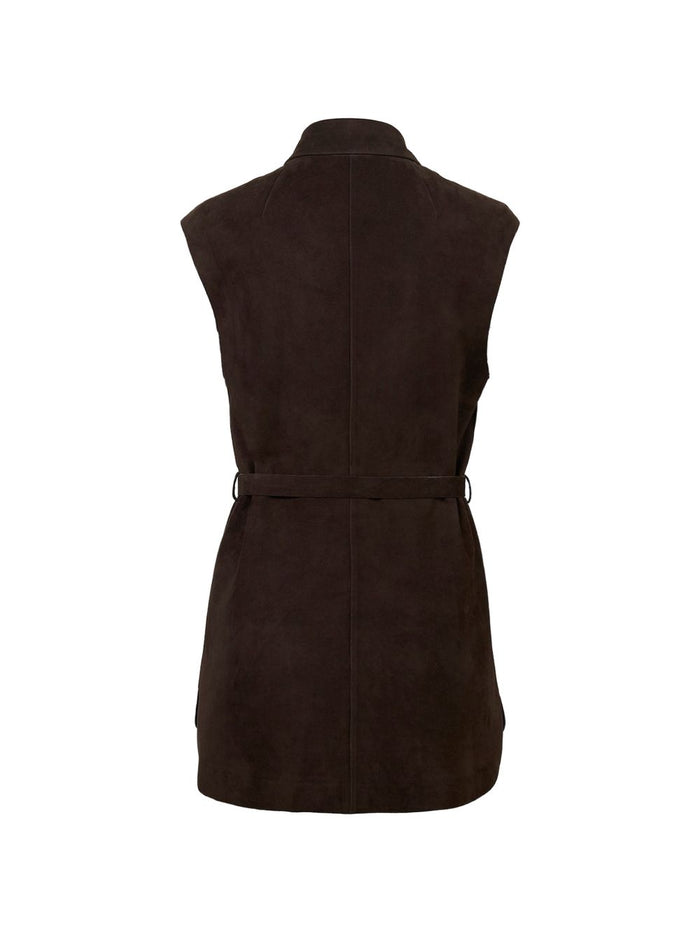 Desa 1972 Coats Dark Brown Suede Leather