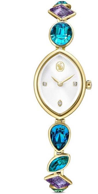Swaroski Accessories Gold, Multicolor Crystals Stainless Steel