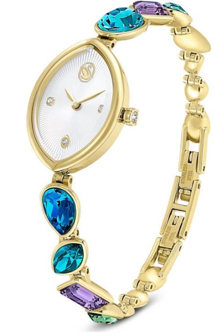 Swaroski Accessories Gold, Multicolor Crystals Stainless Steel