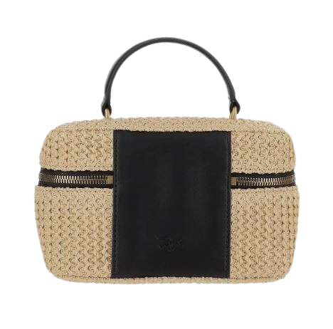 Pinko Bags Beige Woven Raffia