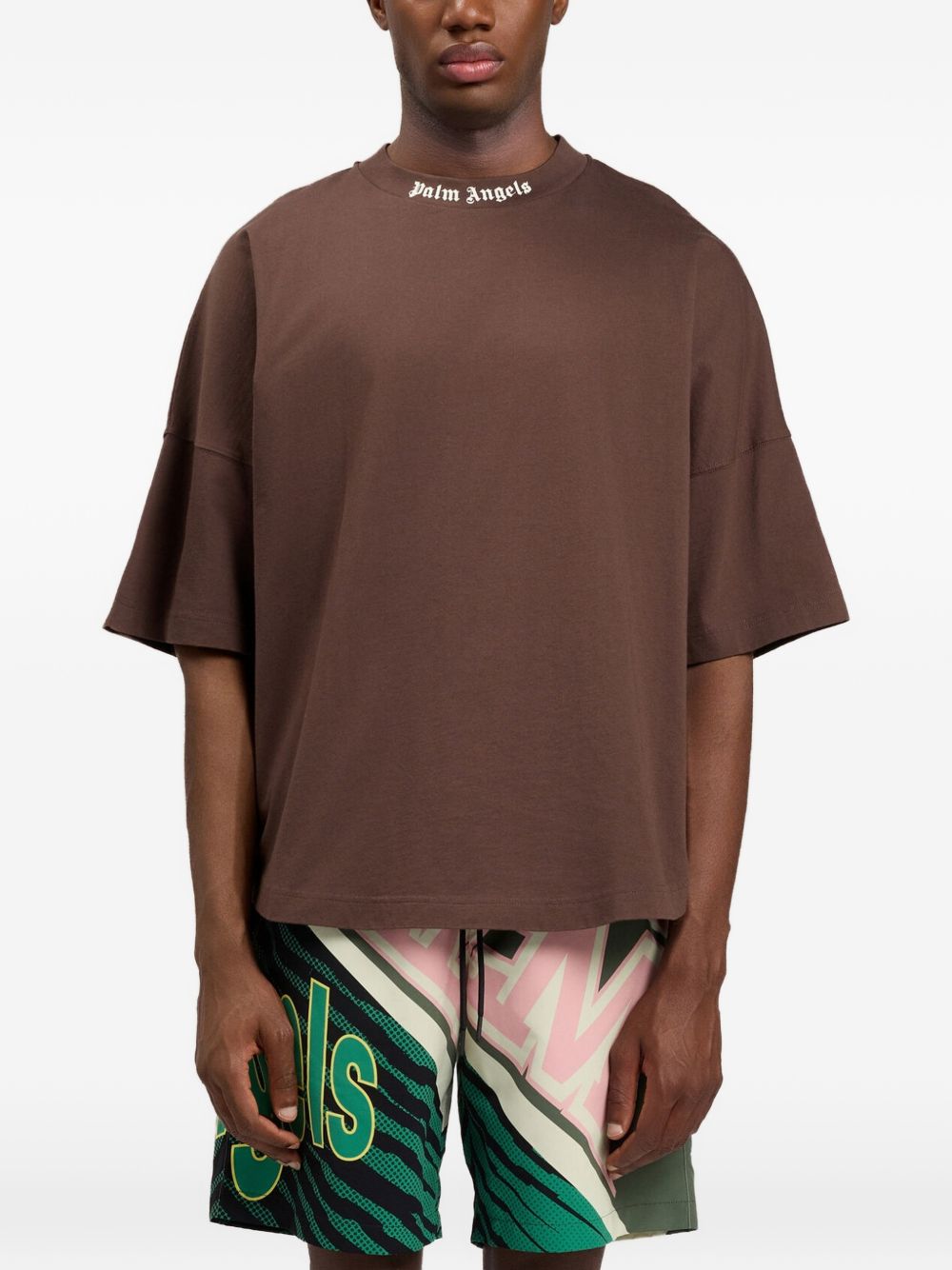 Palm Angels T-shirts and Polos Brown Off White