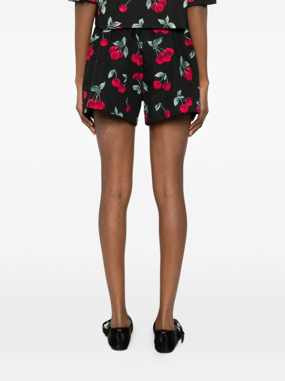 Twin-set Shorts Cherries Allover Black/red