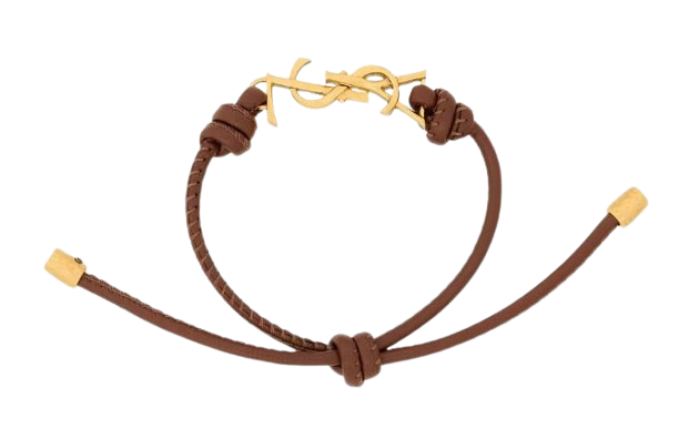 Saint Laurent Bijoux Brown Leather Cord
