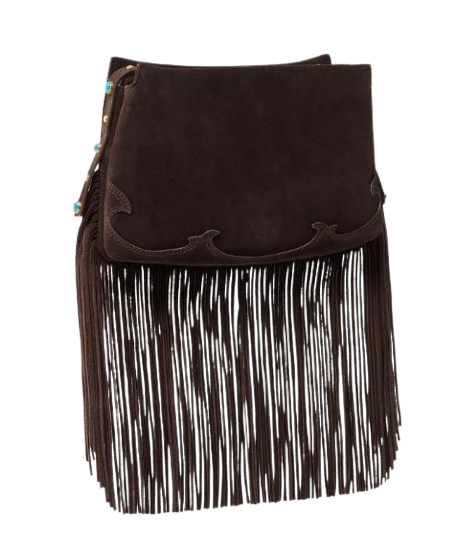 Pinko Bags Dark Brown Suede Leather