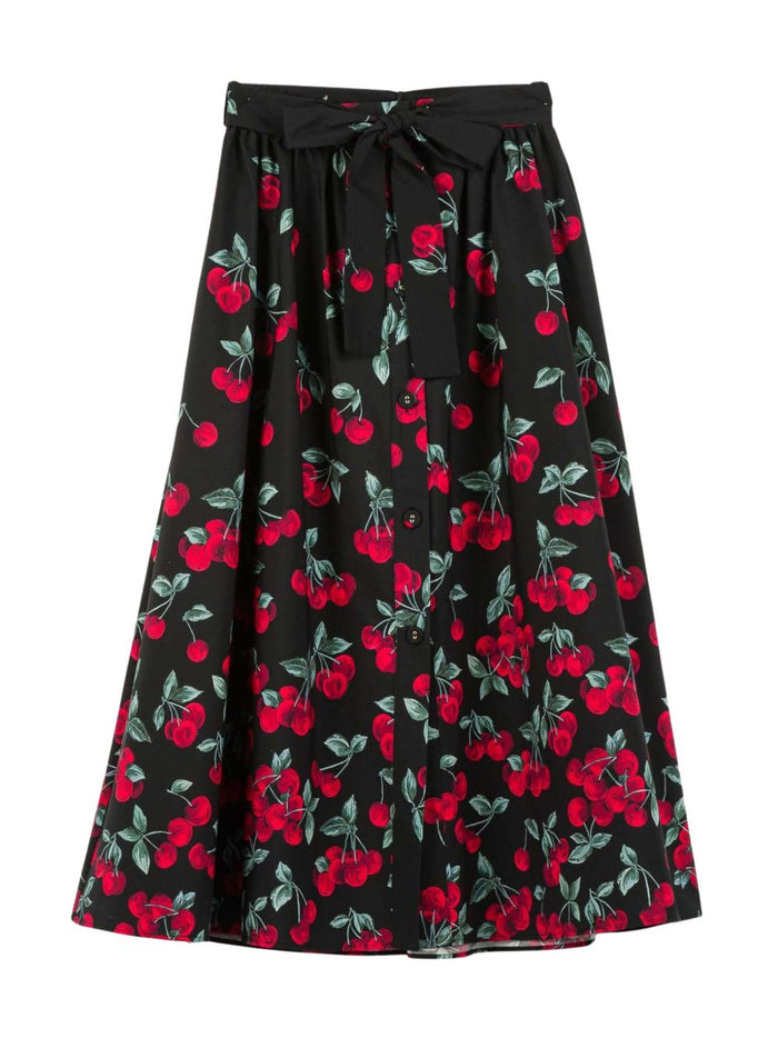 Twin-set Skirts Cherries Degradè Black/red