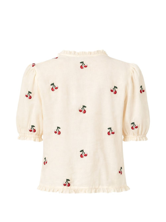 Twin-set Shirts Pergam/cherries/red Embroidery